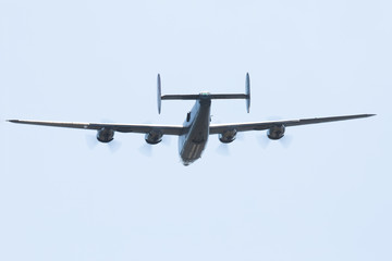 Tail view of a WW II bomber (B-24 Liberator)