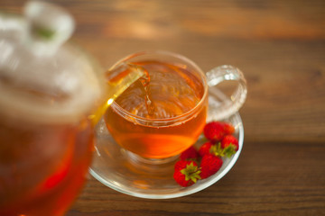 wild strawberry tea in beautiful cup
