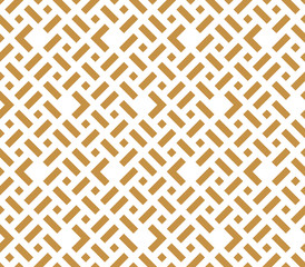Abstract geometric pattern. A seamless vector background. White and gold ornament. Graphic modern pattern. Simple lattice graphic design
