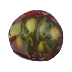 cut of  honeyberry isolated on white background