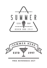 Fototapeten Summer Holidays Vector Design elements set. Retro and vintage templates. Labels. © ckybe