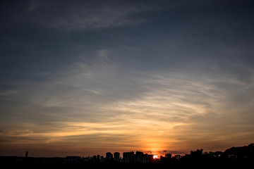 Skyline of Sao Paulo city in sunset time