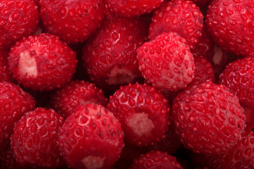 red fresh wild strawberries background