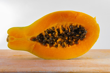 Papaya against white backgroud
