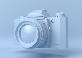 Creative minimal summer idea. Concept blue photography with pastel background. 3d render..