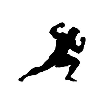 recommend clip art: Athlete sportsman silhouette strong male. Vector illustration.