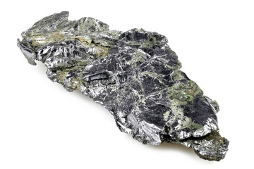 molybdenite from Desmont Mine, Wilberforce, Ontario, Canada isolated on white background
