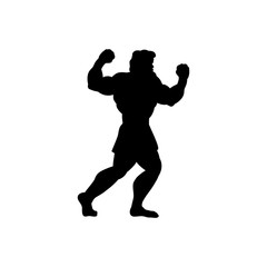 Fototapeta na wymiar Athlete sportsman silhouette strong male. Vector illustration.