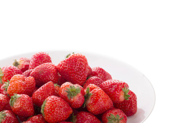 heap  of strawberries isolated on white background