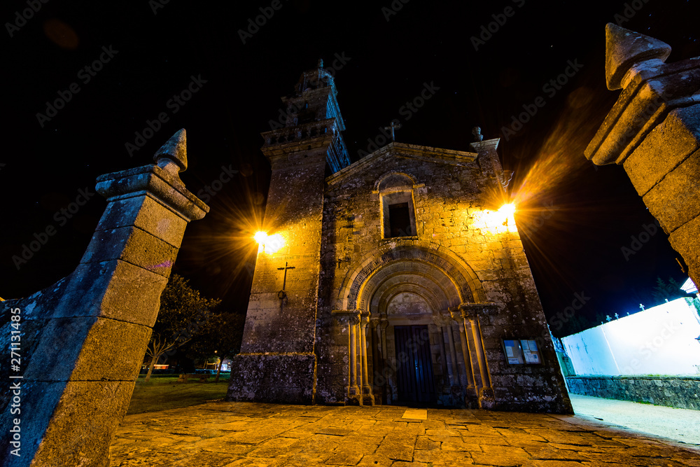 Poster church in the night