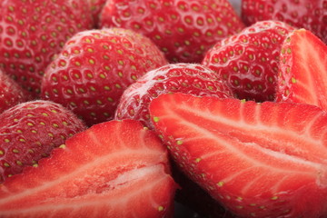 heap of fresh strawberries background