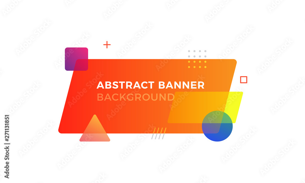 Aufkleber abstract geometric vector banners in modern memphis design style. different shapes with vivid gradie