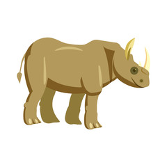 Cute rhinoceros, animal, trend cartoon style vector