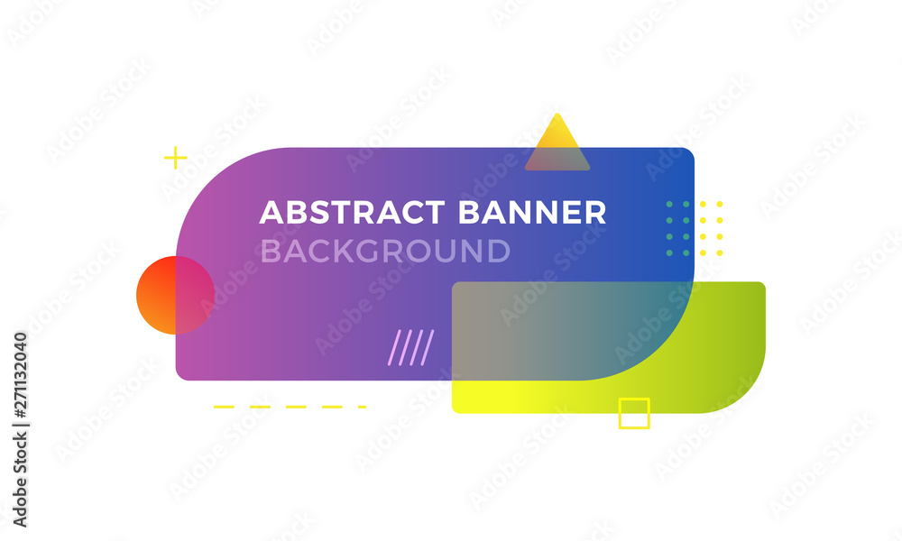 Aufkleber abstract geometric vector banners in modern memphis design style. different shapes with vivid gradie