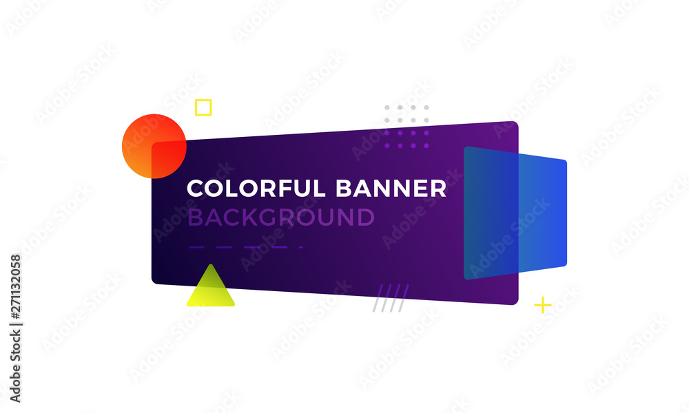Aufkleber abstract geometric vector banners in modern memphis design style. different shapes with vivid gradie