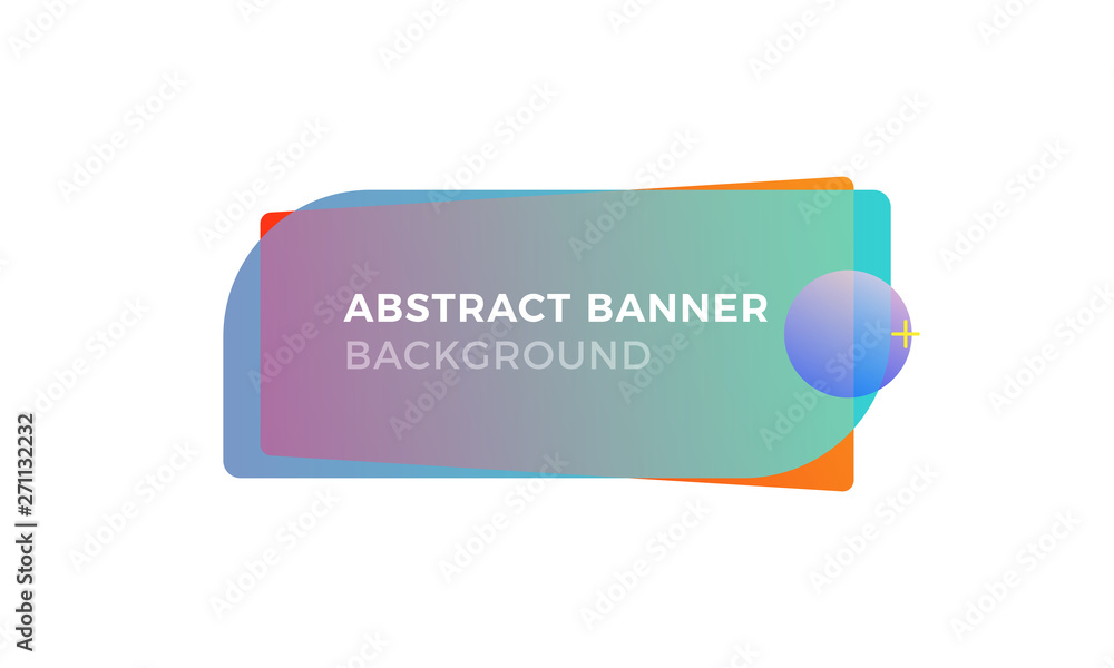 Poster abstract geometric banner in memphis design style with different shapes and gradient colors combinat
