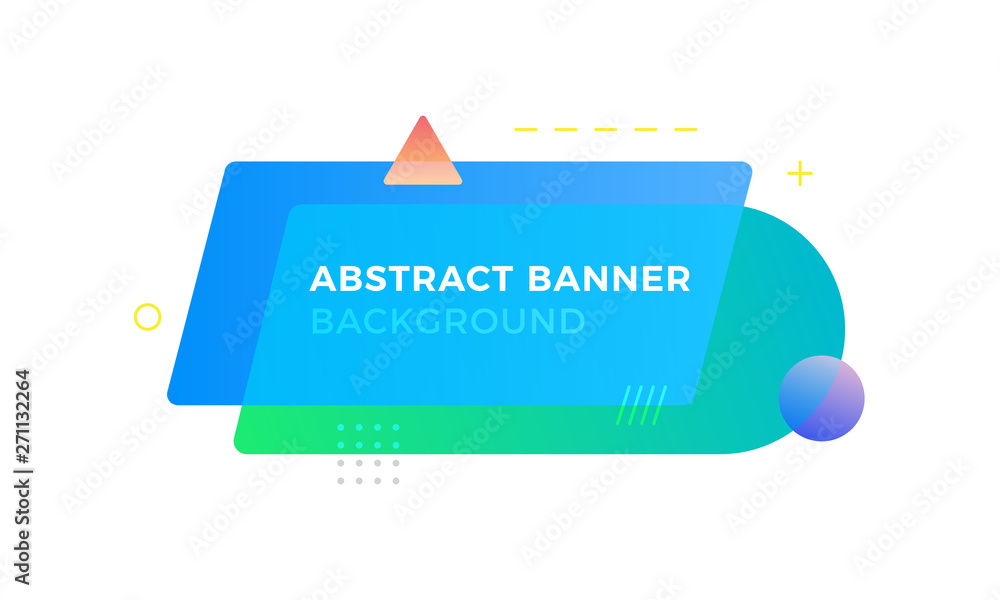 Leinwandbilder abstract geometric banner in memphis design style with different shapes and gradient colors combinat