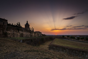 Sunset in Ciudad Rodrigo, Salamanca, Spain.
