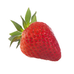 single strawberry isolated on white background