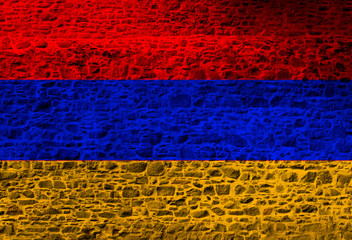 National flag colored depicted in paint on a man's face close-up, isolated on a white background