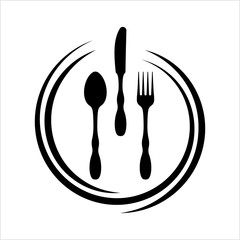 Cutlery Icon, Fork, Spoon And Knife