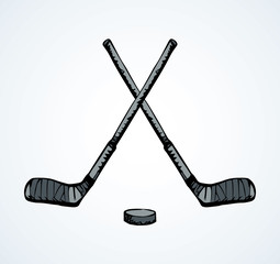Hockey stick. Vector drawing