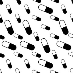 Seamless Pattern Of Capsule Pills