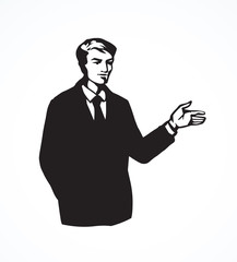 Business man. Vector drawing