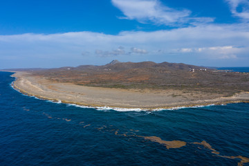 Aerial view over western tip of Curacao near Watamula - Curaçao/Caribbean /Dutch Antilles