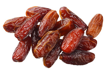 date fruit isolated on white background. top view