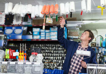 Man  selling rollers for repair