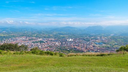 Panoramic view of Oviedo city from the Monte Naranco, Asturias, Spain