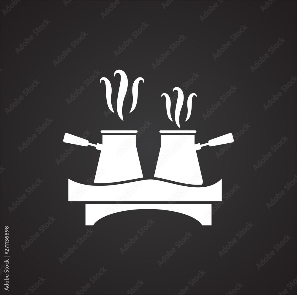 Poster coffe related icon on background for graphic and web design. simple illustration. internet concept s