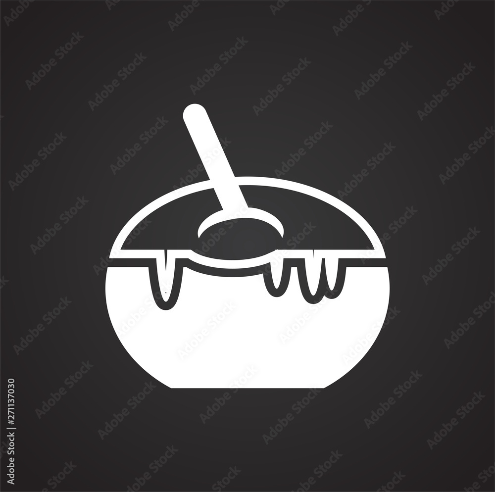 Poster coffe related icon on background for graphic and web design. simple illustration. internet concept s
