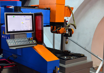 Modern high-performance CNC machine for plasma and gas-oxygen thermal cutting of metal or iron