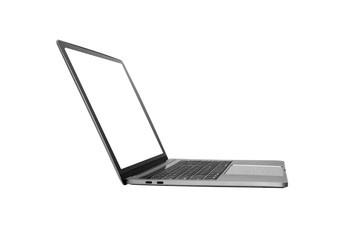 Mock up laptop devices isolated white background. personal computer notebook with empty screen. white,blank copy space for use.