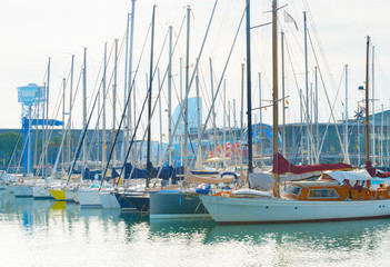 Obraz premium Yachts marina Port Vell Barcelona