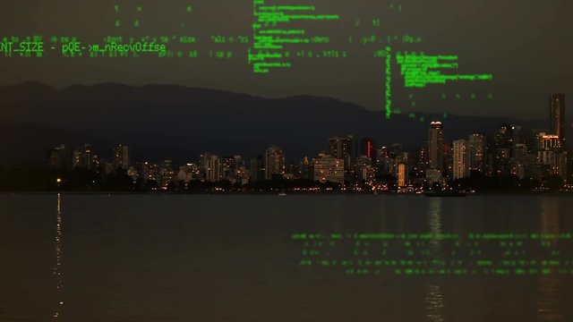 Cityscape and digital codes