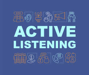 Obraz premium Active listening word concepts banner