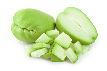 fresh Chayote vegetable isolated on white background