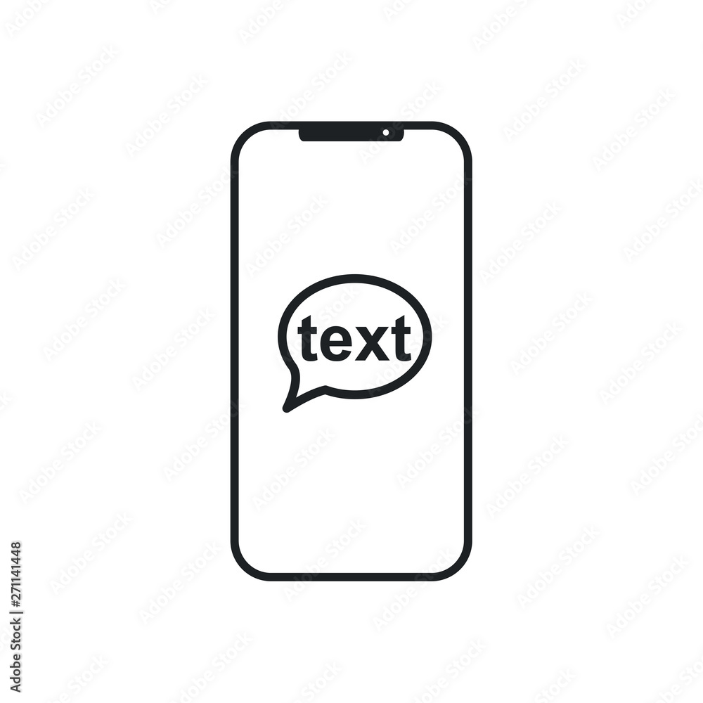 Poster Mobile Message Icon in trendy flat style isolated on white background. Sms symbol for your web site design Vector illustration