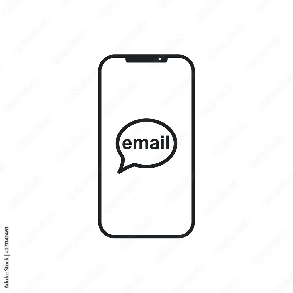 Poster mobile message icon in trendy flat style isolated on white background. email symbol for your web sit