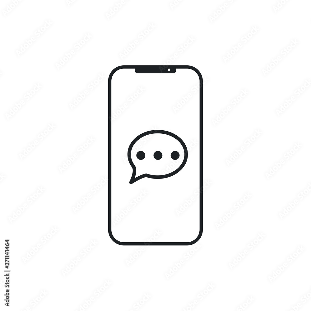 Leinwandbilder mobile message icon in trendy flat style isolated on white background. sms symbol for your web site 