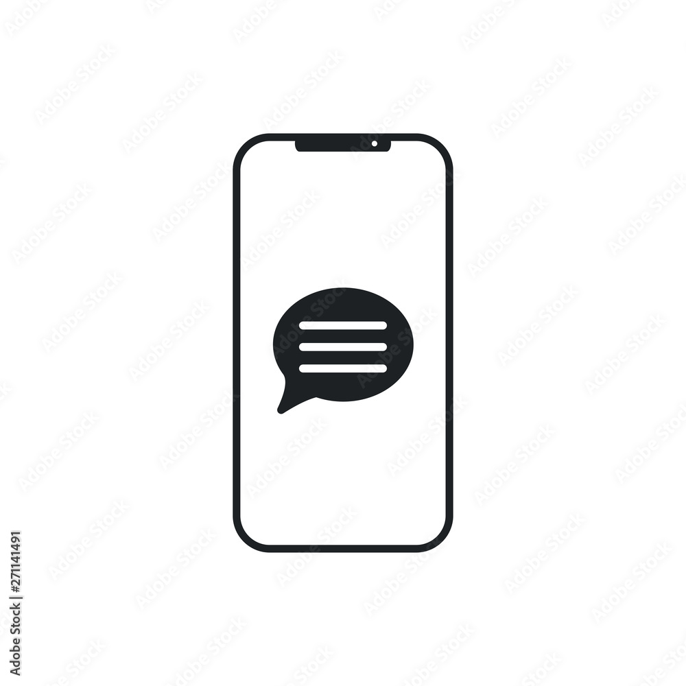 Leinwandbilder mobile message icon in trendy flat style isolated on white background. email symbol for your web sit