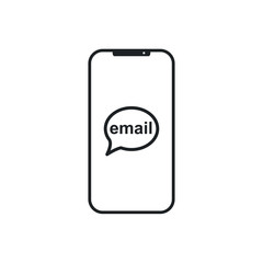 Mobile Message Icon in trendy flat style isolated on white background. email symbol for your web site design Vector illustration