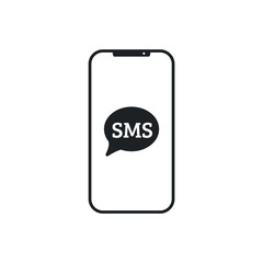 Mobile Message Icon in trendy flat style isolated on white background. Sms symbol for your web site design Vector illustration