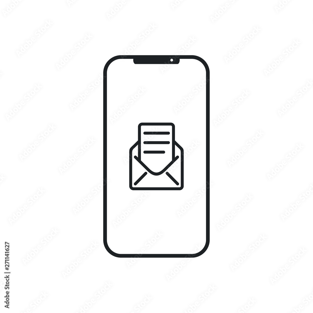 Aufkleber mobile message icon in trendy flat style isolated on white background. email symbol for your web sit