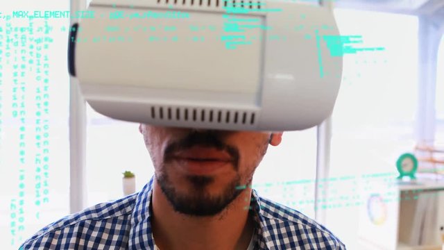 Man in virtual goggles