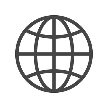The globe icon. Globe symbol. Flat Vector illustration isolated on white background.