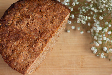 homemade bread, organic food background